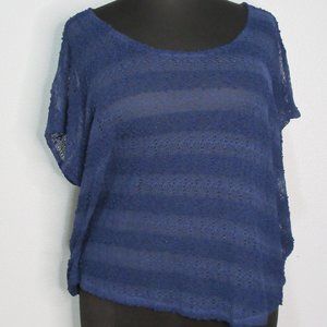 Cato Fashion Navy Sheer Top